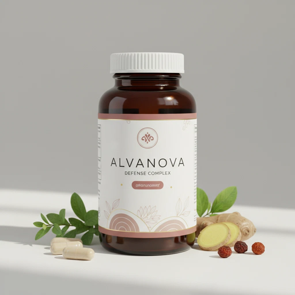 AlvaNova Defense Complex - valkoinen apteekkipullo, 90 kapselia, puhdas design